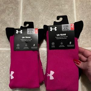 Under Armour Team over-the-calf socks in Pink